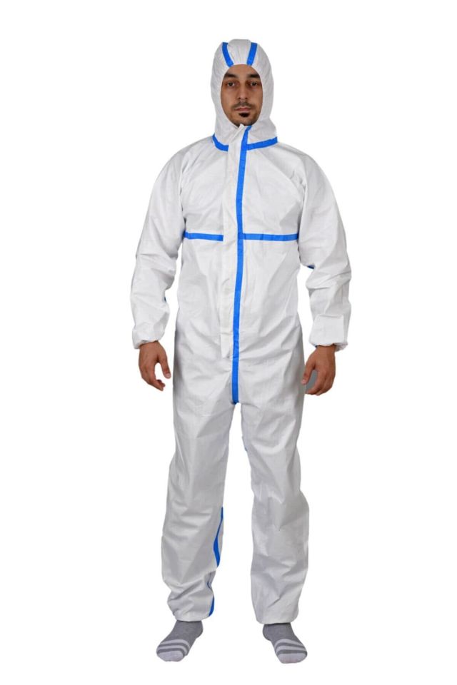 Tek Kullanımlık,Şeritli,Laminalı Tulum 55gr (50 Adet)L BEDEN