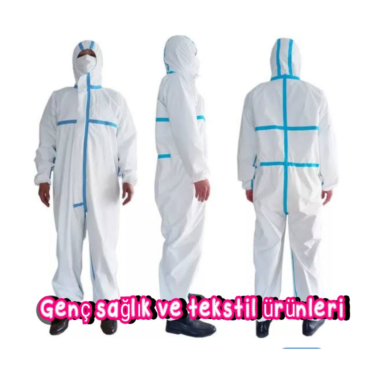 Tek Kullanımluk,Tulum Beyaz Şerili 55gr(20 Adet)L BEDEN