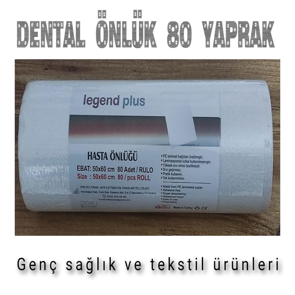 Dişçi Hasta Önlüğü,Tek Kullanımlık,Dental Önlük(80 YAPRAK)