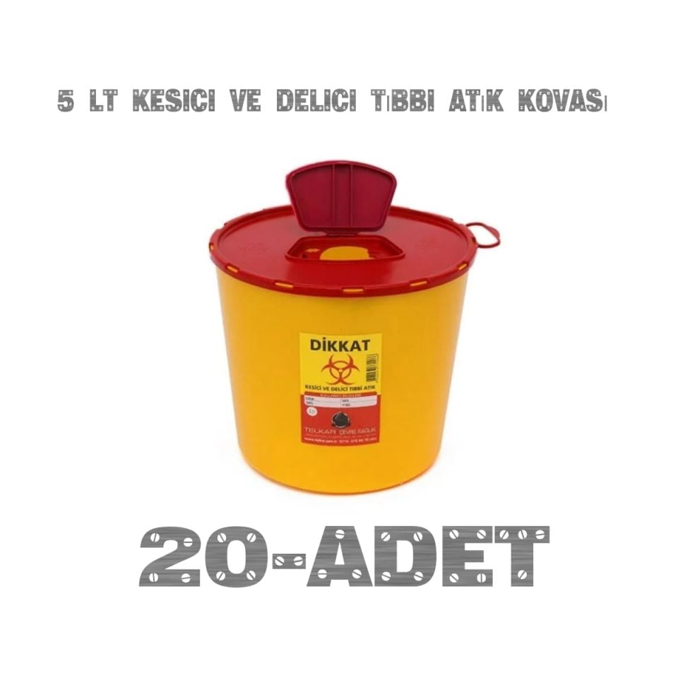 SHARP BOX,Kesici ve Delici Tıbbı Atık Kovası (5 lt -20 Adet)