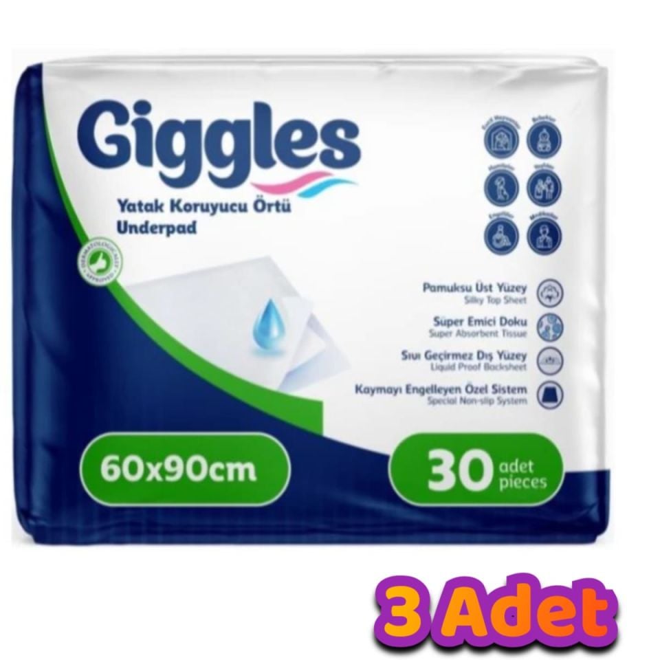 Gıggles Yatak Koruyucu 60x90 30'lu 3 paket
