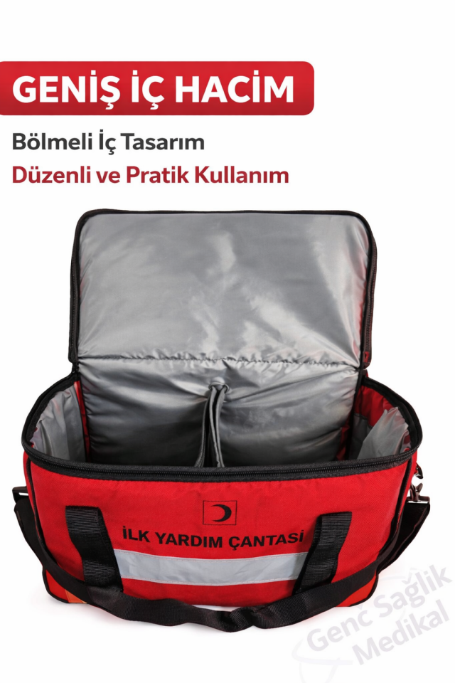 Ilk Yardım Çantası Kırmızı Cepsiz (45x25x20)
