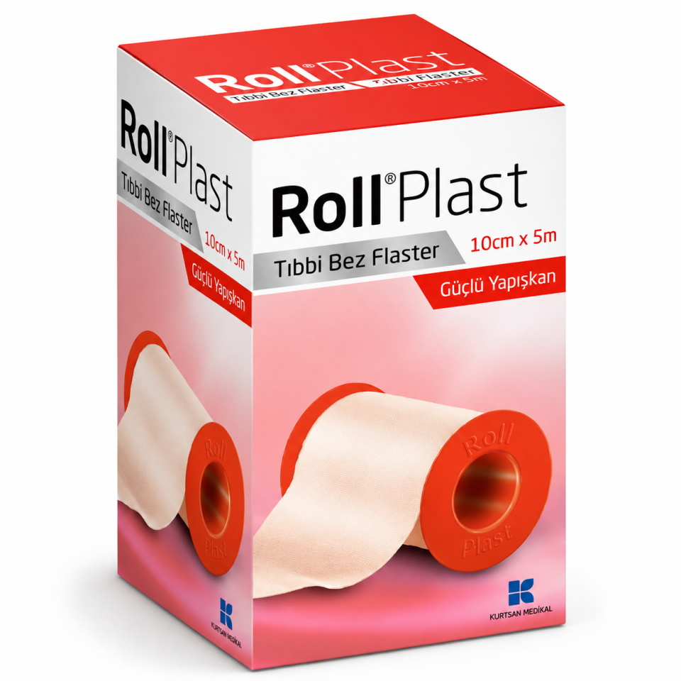 Roll Plast Tıbbi Bez Flaster 10 cm x 5 m Yapışkanlı Sabitleme Bandı