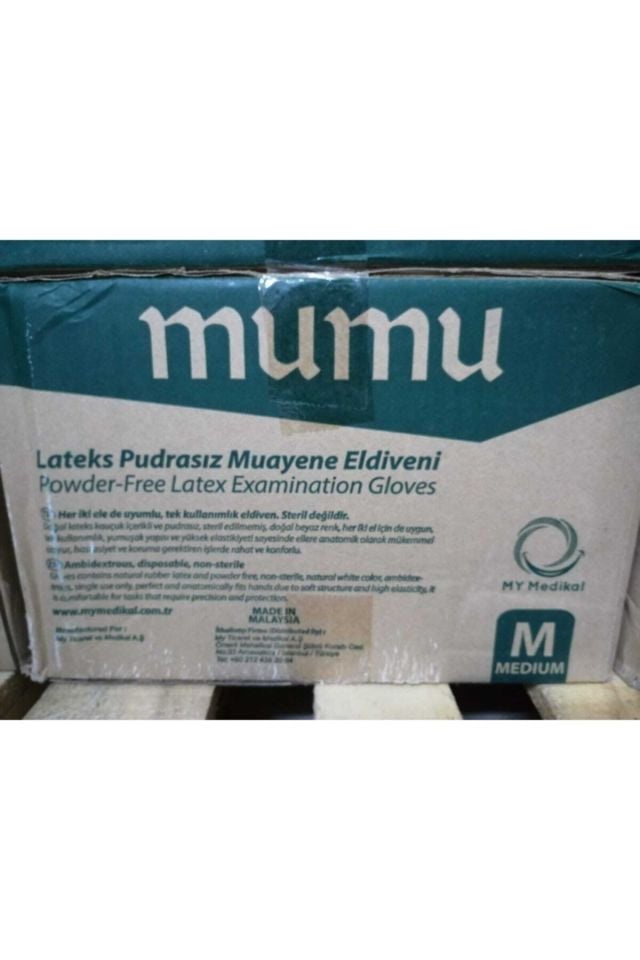 Mumu Lateks Pudrasız Eldiven M Beden 1 Koli 20 Kutu