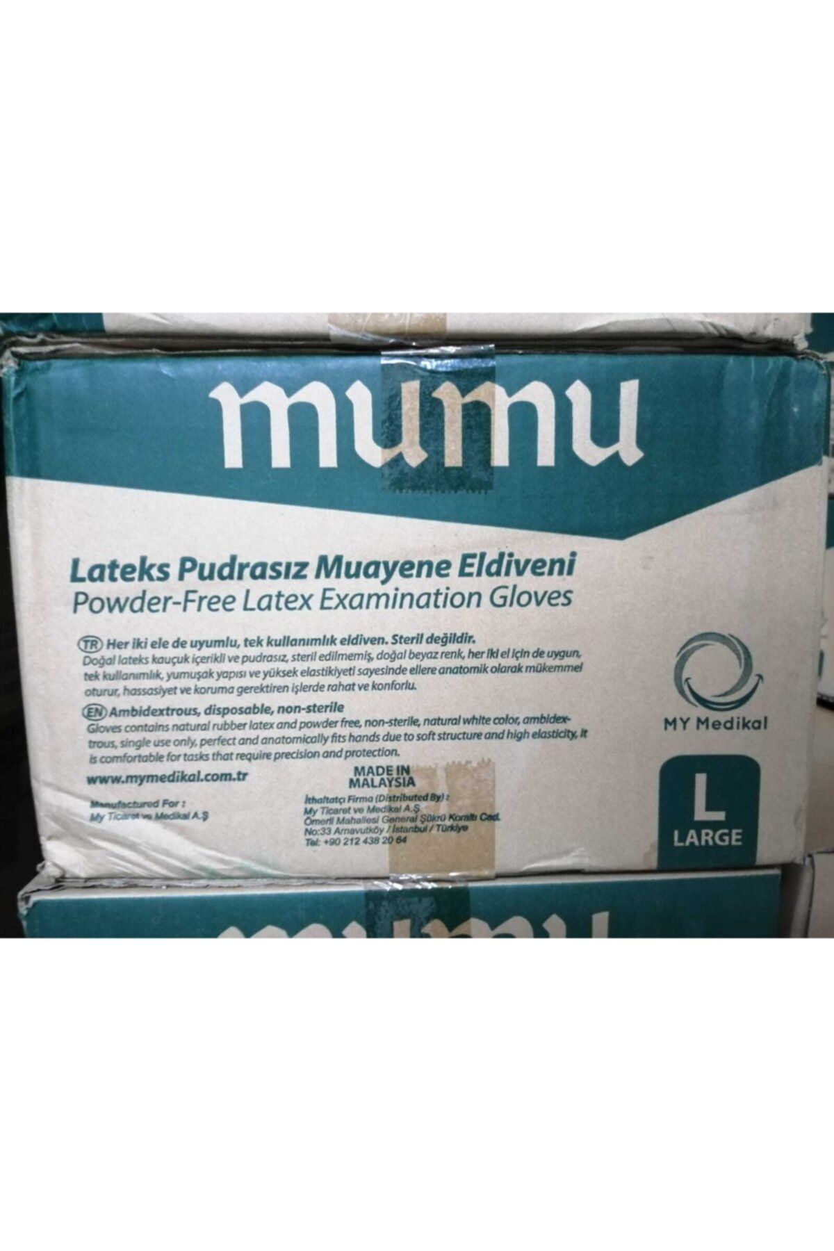 Mumu Lateks Pudrasız Eldiven(L Beden 1 Koli 20 Kutu)