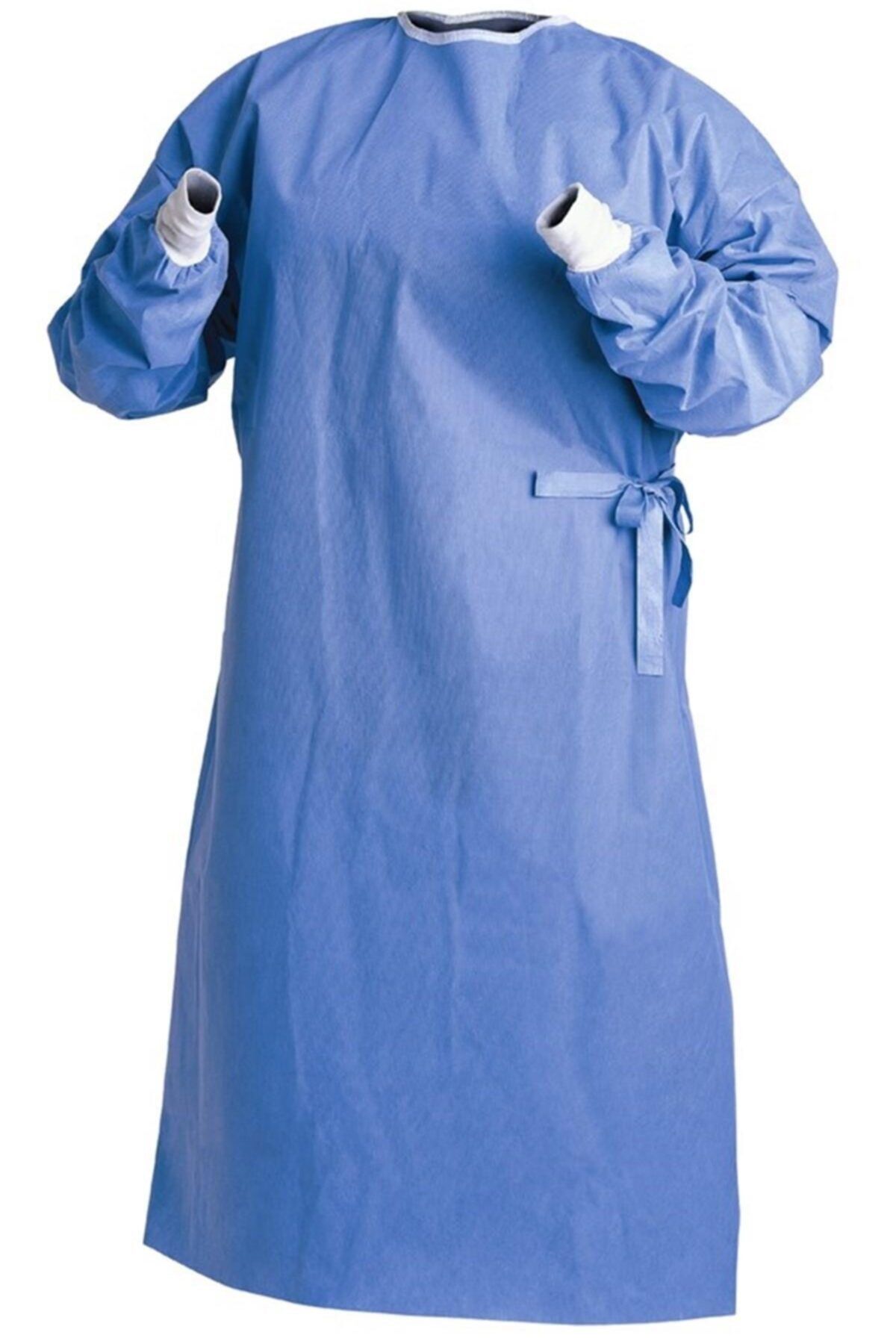 SMS Mavi Doktor Önlüğü 100 Adet Ribanalı