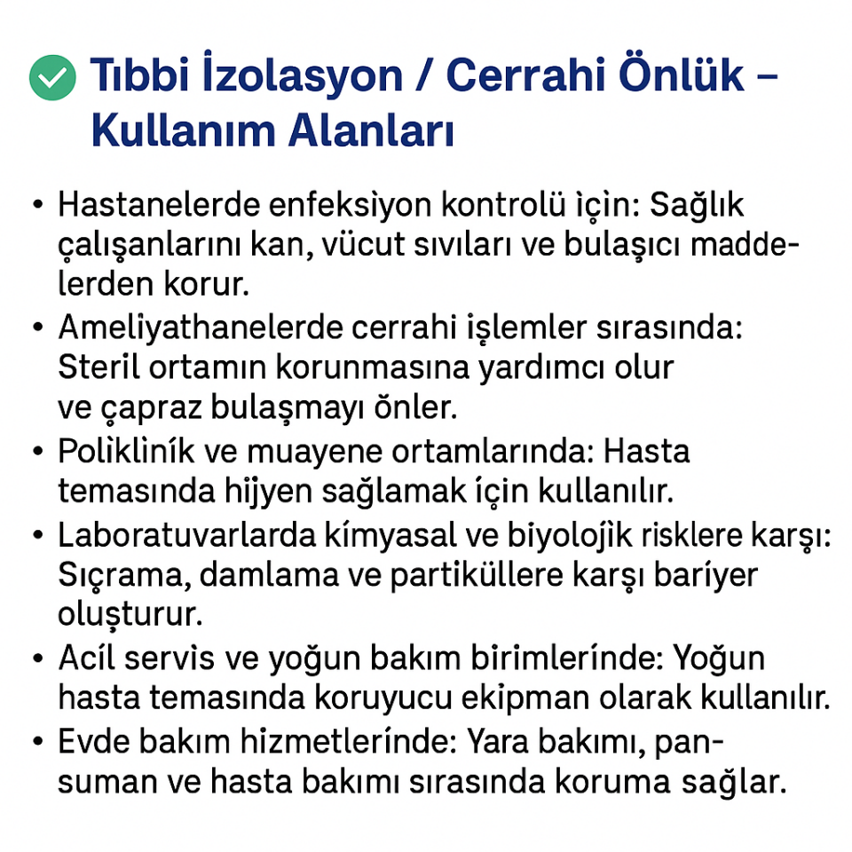 SMS Mavi Doktor Önlüğü 100 Adet Ribanalı