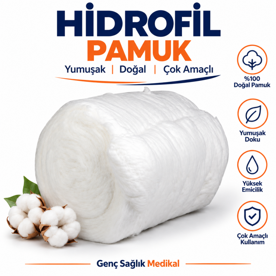 Pamuk 1Kg Rulo Hidrofil %100 Saf Pamuk