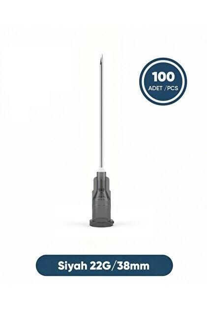 Genject Siyah İğne Ucu 22G / 38 mm 100 Adet Steril Enjektör İğnesi