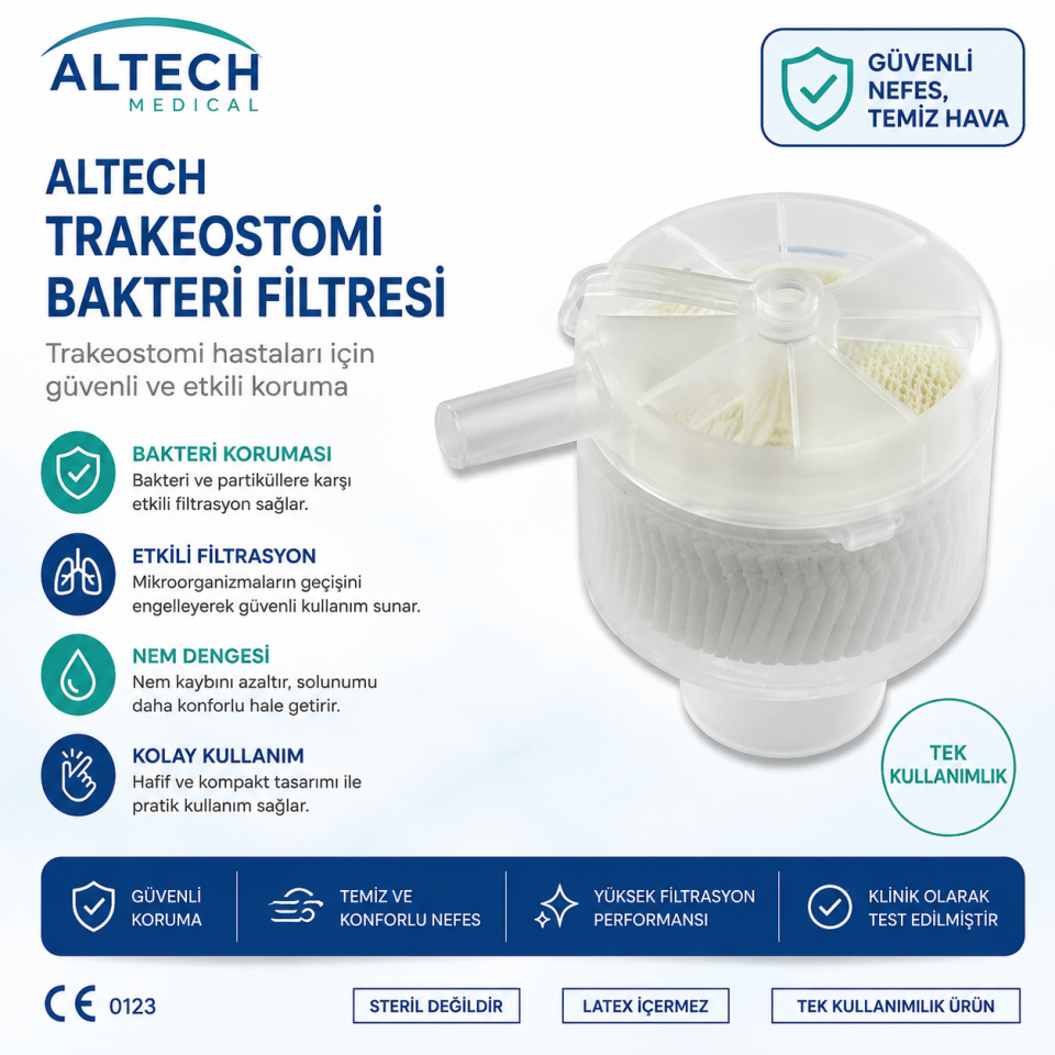 Altech Trakeostomi Filtresi (Bakteri ve Nem)