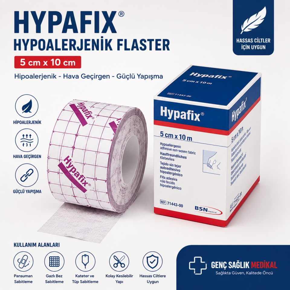Hypafix Hypoalerjenik Flaster 5 Cm x 10 Cm