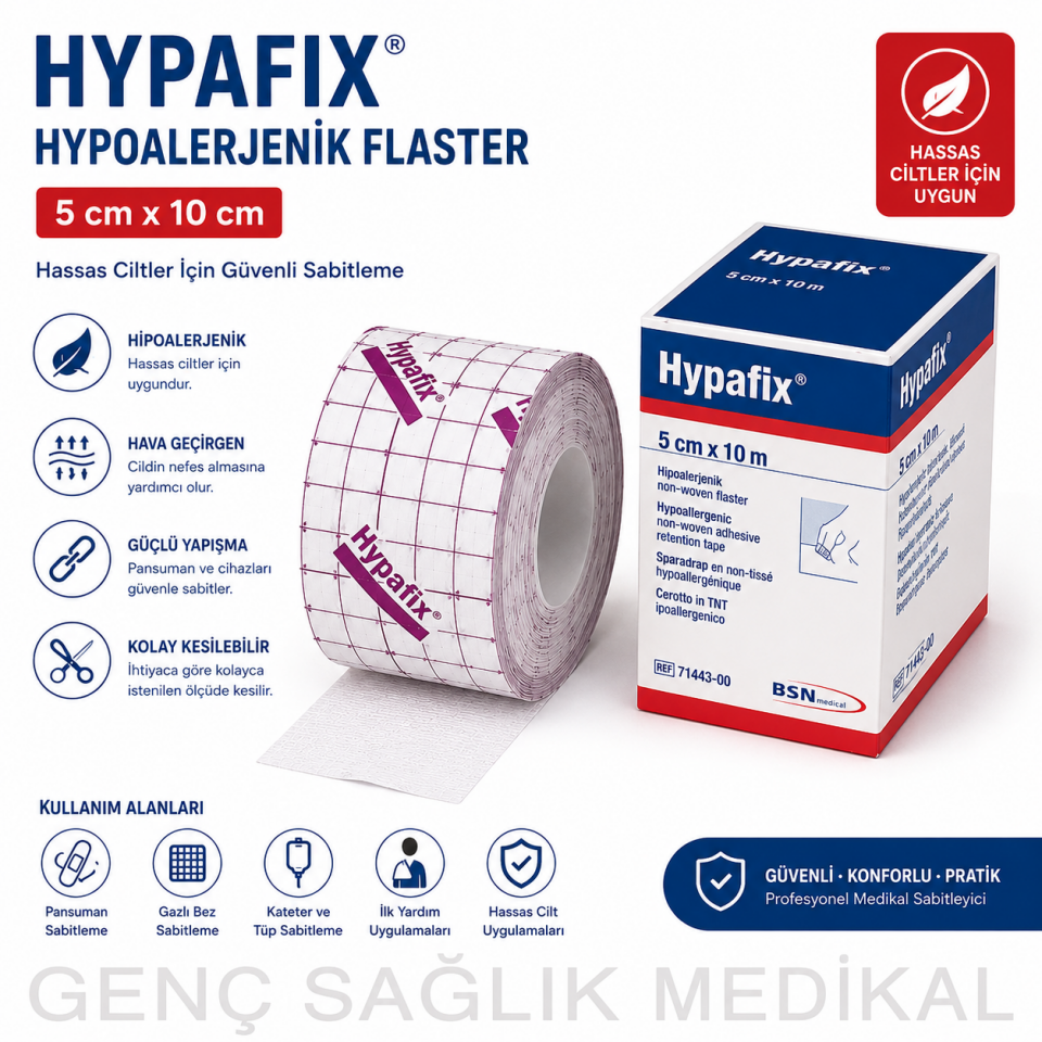 Hypafix Hypoalerjenik Flaster 5 Cm x 10 Cm