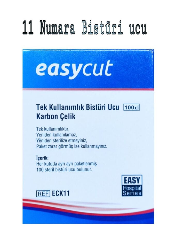 Easycut Bistüri Ucu No:11 Steril Tek Kullanımlık Neşter Ucu 100’lü Paket