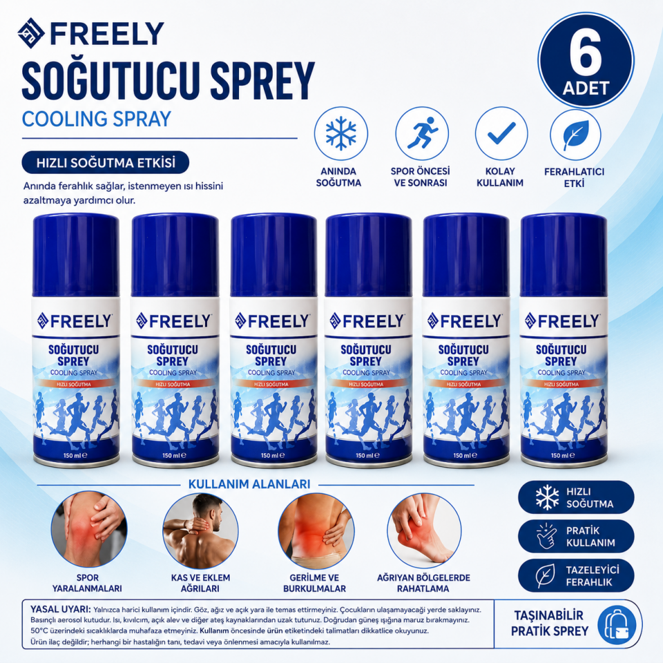 Freely Soğutucu Sprey 150 ml 6 adet