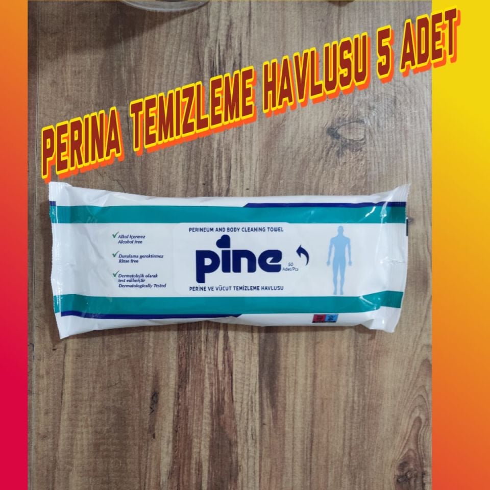 Pine Alkolsüz Hasta Perine Ve Vücut Temizleme Havlusu (50 li paket))
