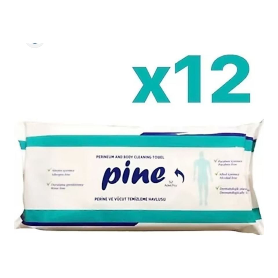 Pine Alkolsüz Hasta Perine Ve Vücut Temizleme Havlusu (50 li paket))