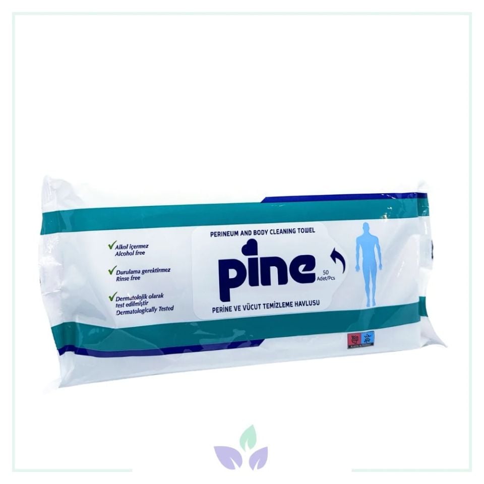 Pine Alkolsüz Hasta Perine Ve Vücut Temizleme Havlusu (50 li paket))