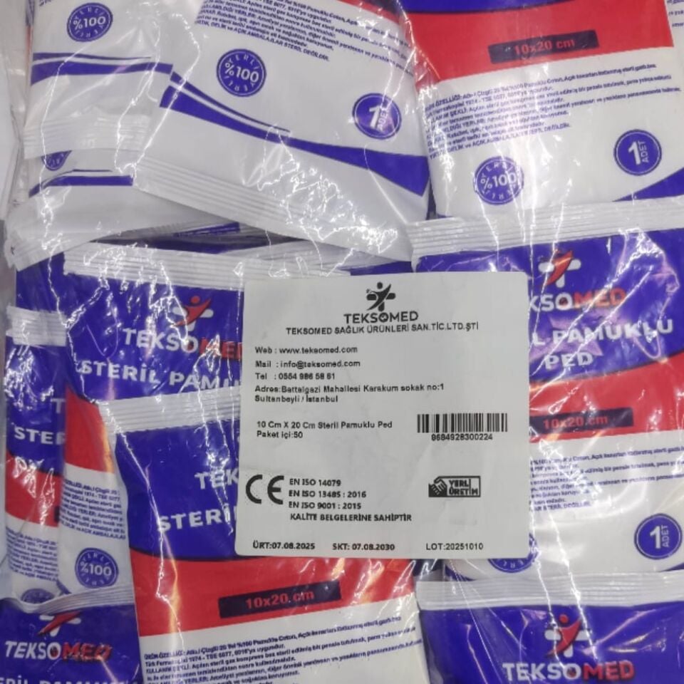 Teksomed 10x20 Steril Pamuklu Ped