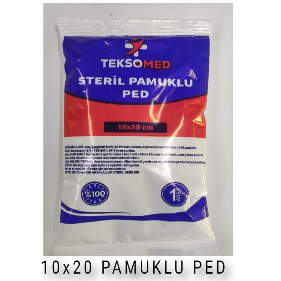 Teksomed 10x20 Steril Pamuklu Ped