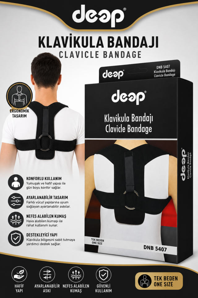 Klavikula Bandajı Tek Beden Ayarlanabilir