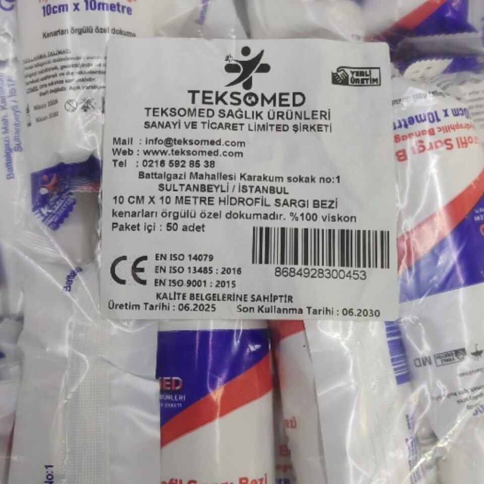 Teksomed 10x10 Hidrofil Sargı Bezi
