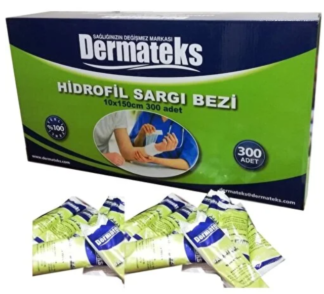 Hidrofil Sargı Bezi 10cmx 150cm (300 Adet)Parmak Sargı