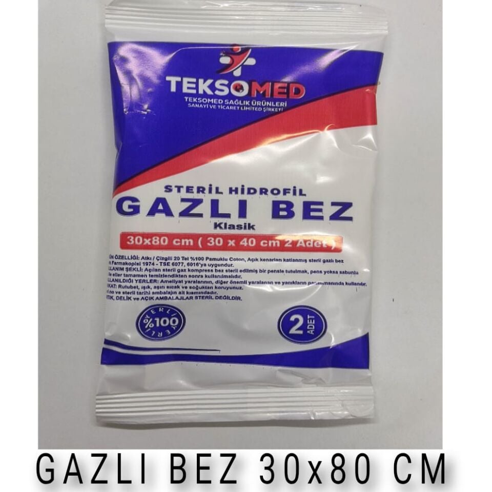 Teksomed 30x80 Steril Gazlı Bez
