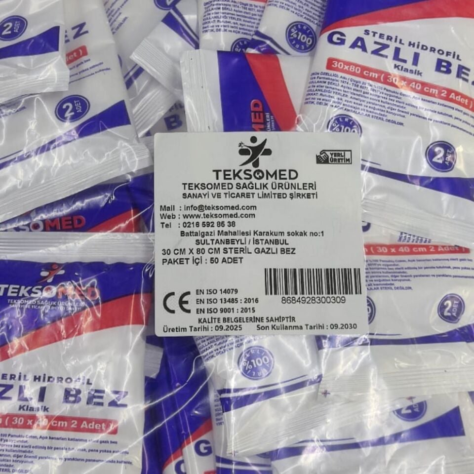 Teksomed 30x80 Steril Gazlı Bez