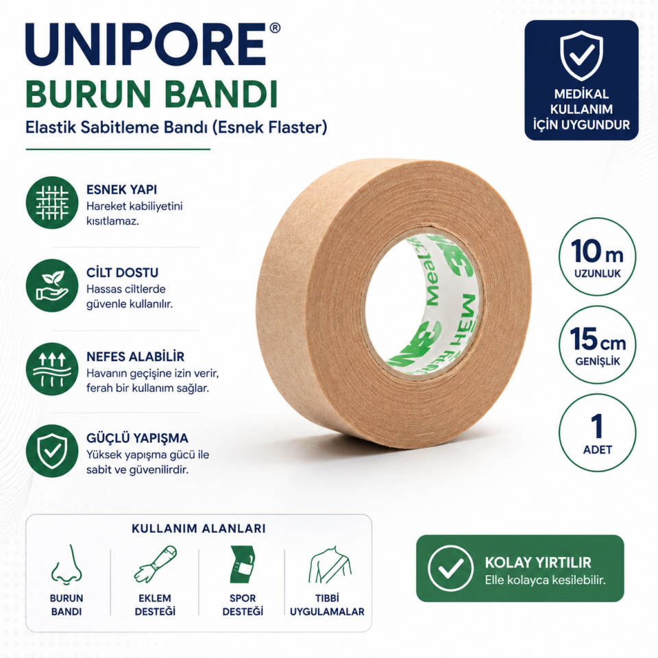 3M Estetik Burun Bandı Hipoalerjenik 1,25CM X 9,1CM