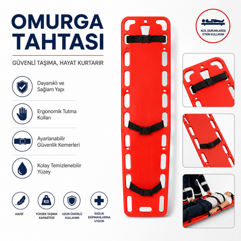 Omurga Tahtası Sedye Acil Müdahale Taşıma Tahtası