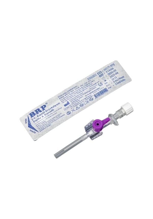 BRP Branül,anjıkot,kanül,intraket Mor (26G) 100'lü