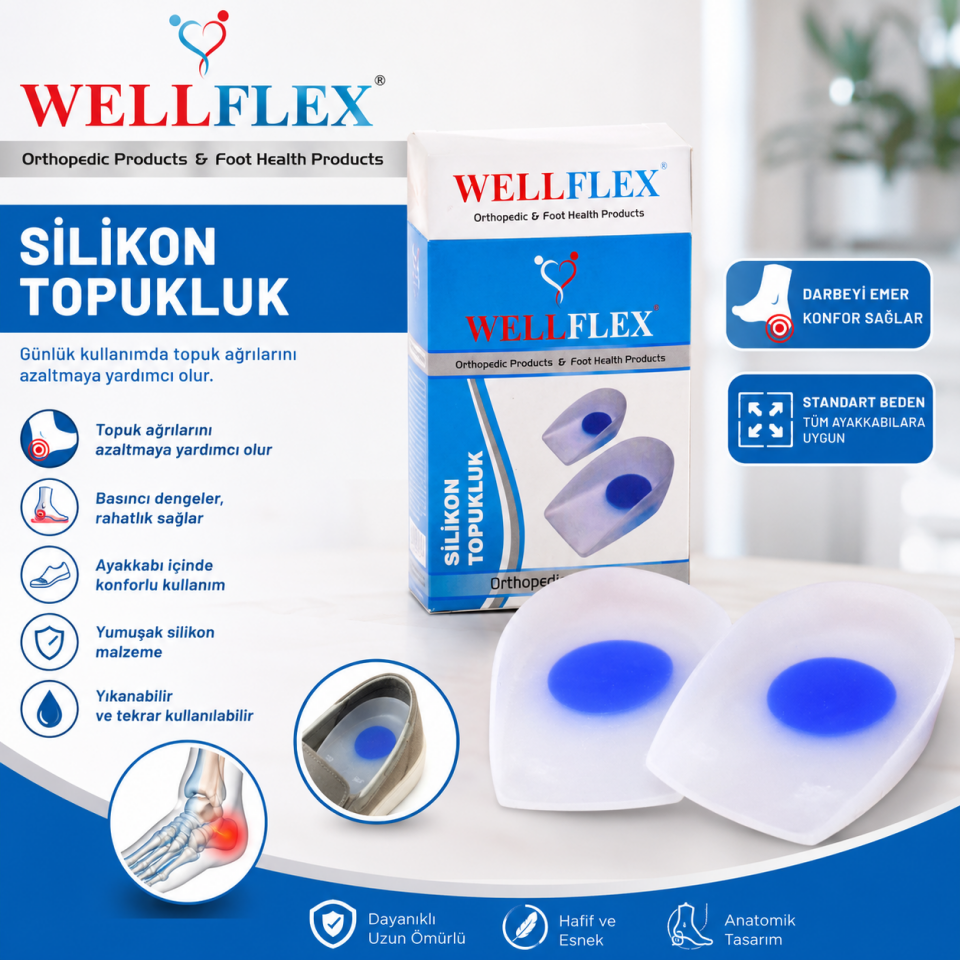 Silikon Topukluk | Yumuşak Silikon Topuk Desteği Wellflex