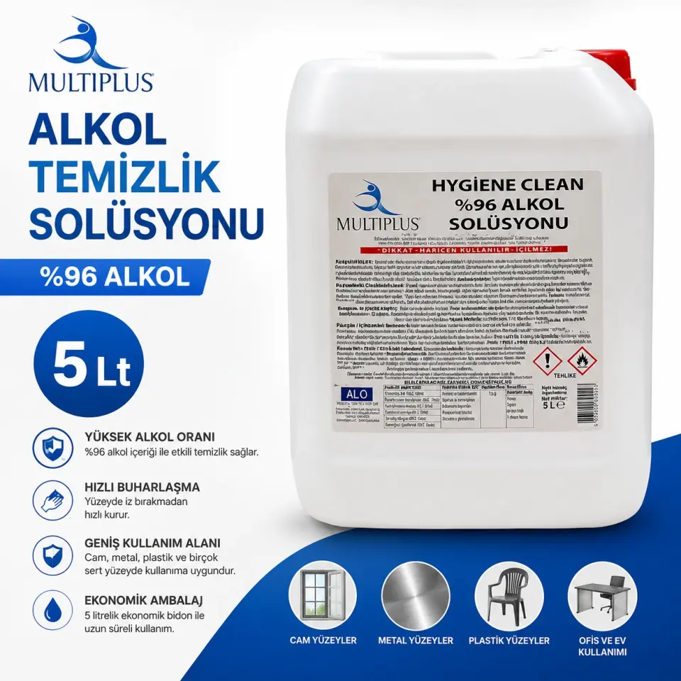 Alkol Temizlik Solüsyonu 5 Lt (%96) Multiplus