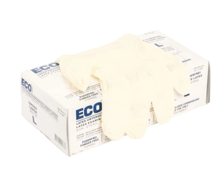 ECO Pudrasız Lateks Muayene Eldiveni Large (L) 5 Adet
