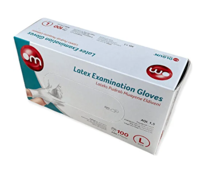 Lateks Pudralı Large (L) Beyaz Eldiven 5 Paket