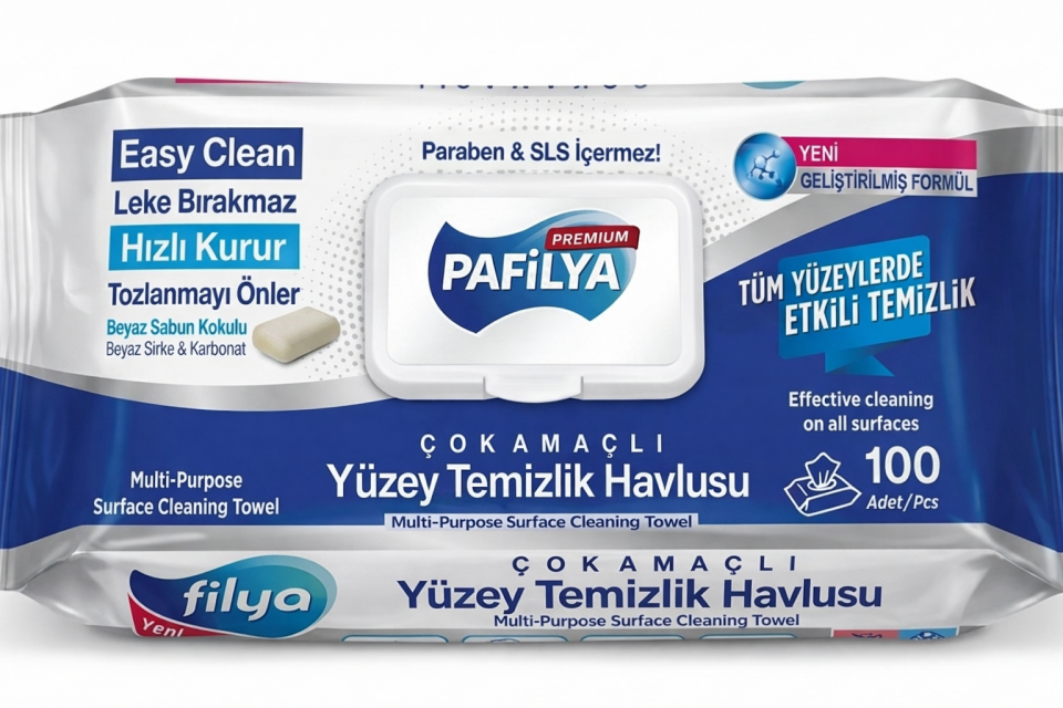 POFİLYA YÜZEY TEMİZLİK MENDİLİ BEYAZ SABUN KOKULU