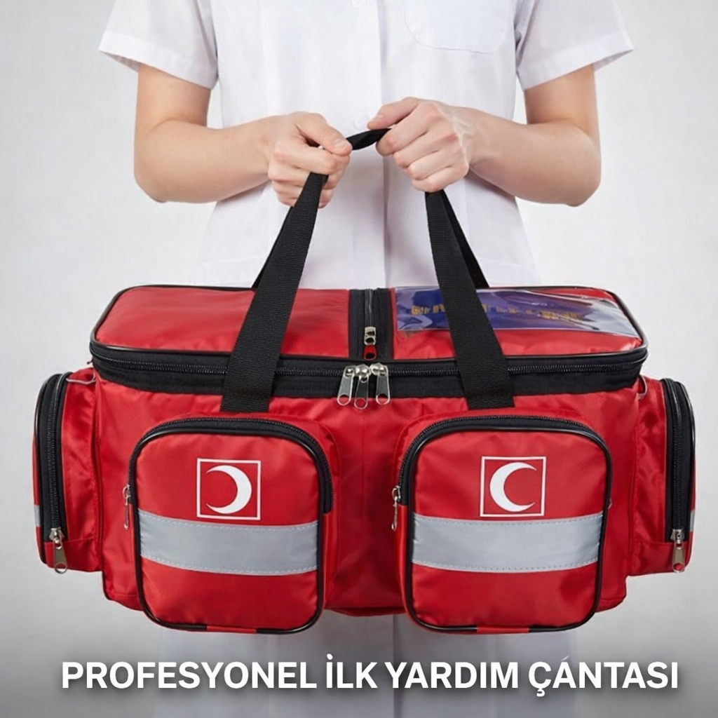 PROFOSYONEL İLK YARDIM ÇANTASI KIRMIZI