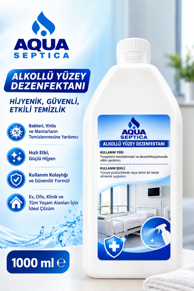 Aqua Septica Alkollü Yüzey Dezenfektanı 1000 ml 16 Adet