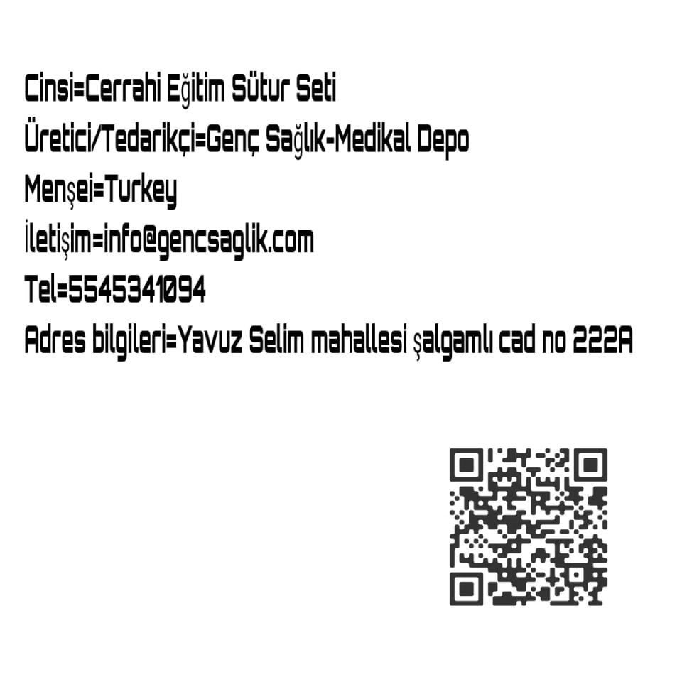 Cerrahi Eğitim.Dikiş Sutur Seti(Genç Sağlık)