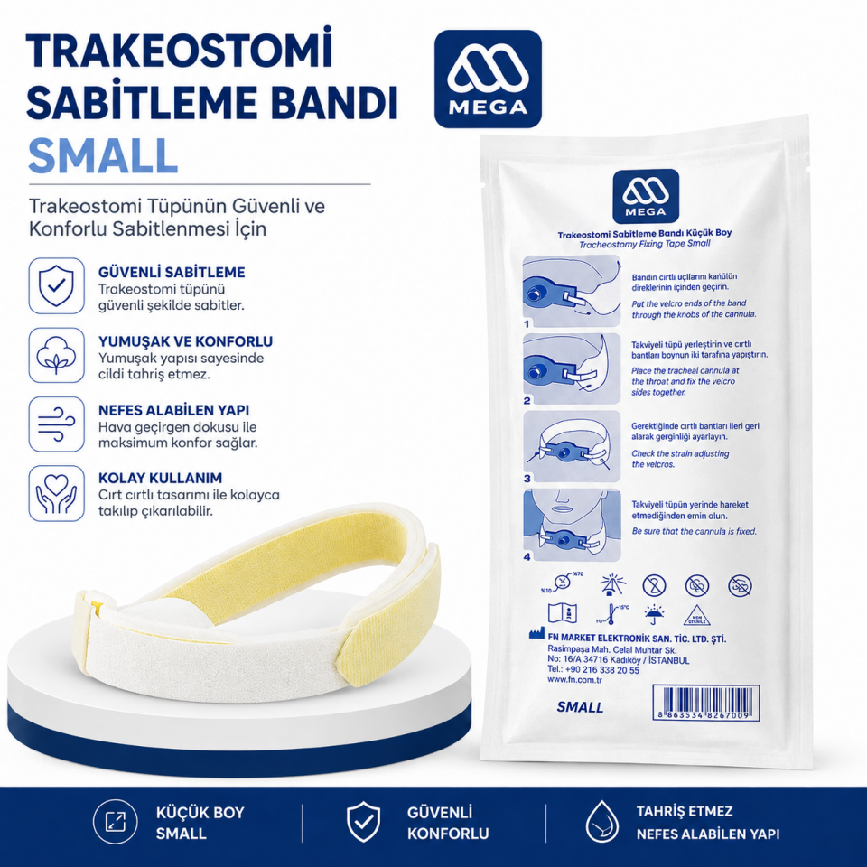 Trakeostomi Sabitleme Bandı Small MEGA
