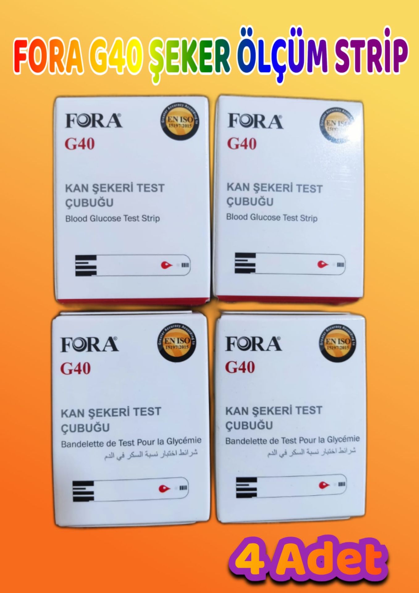 FORA G40 KAN Şeker Ölçüm (Strip 50’li Paket 4-PAKET)