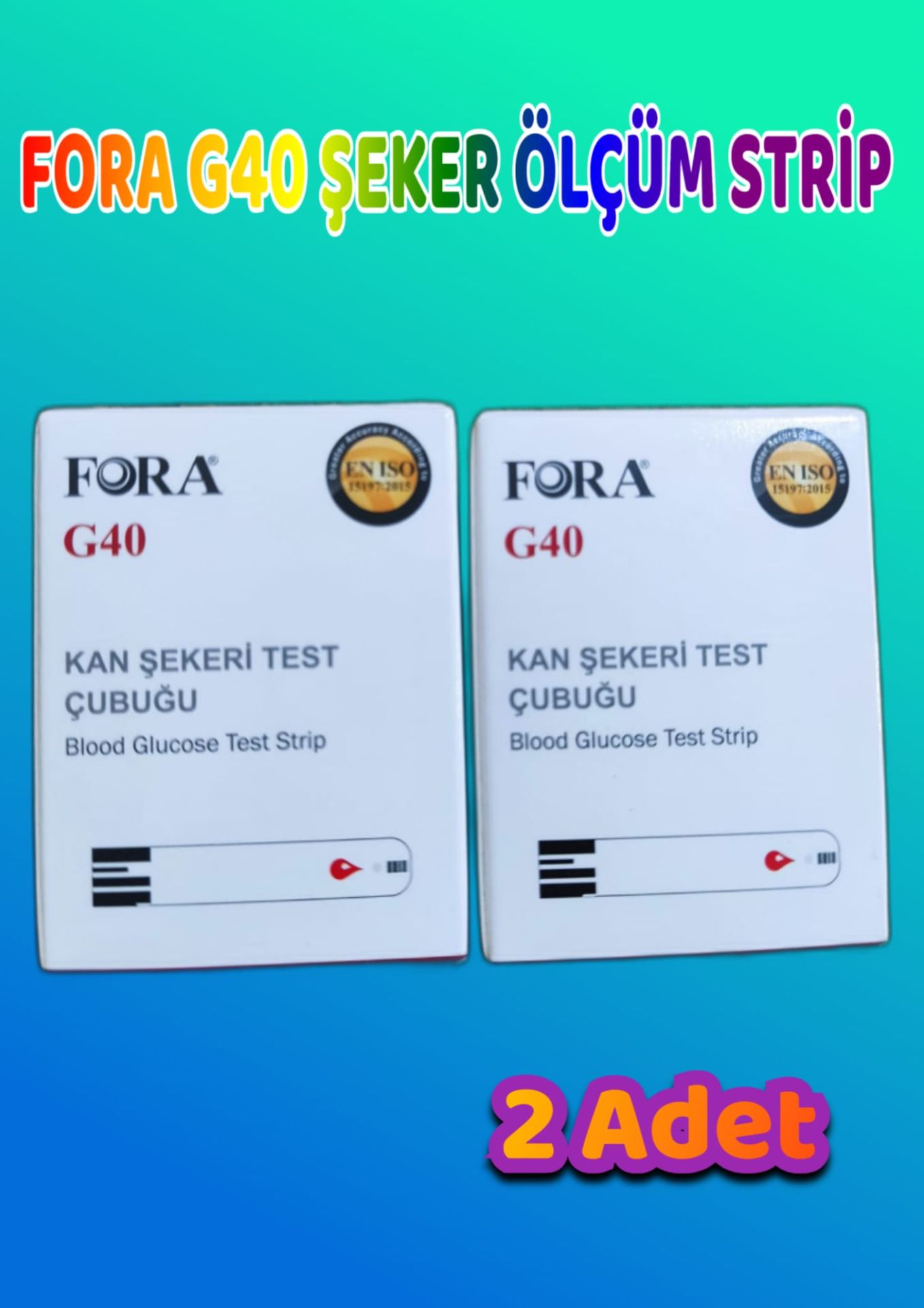 FORA G40 Şeker Ölçüm Strip (50’li Paket 2 paket)