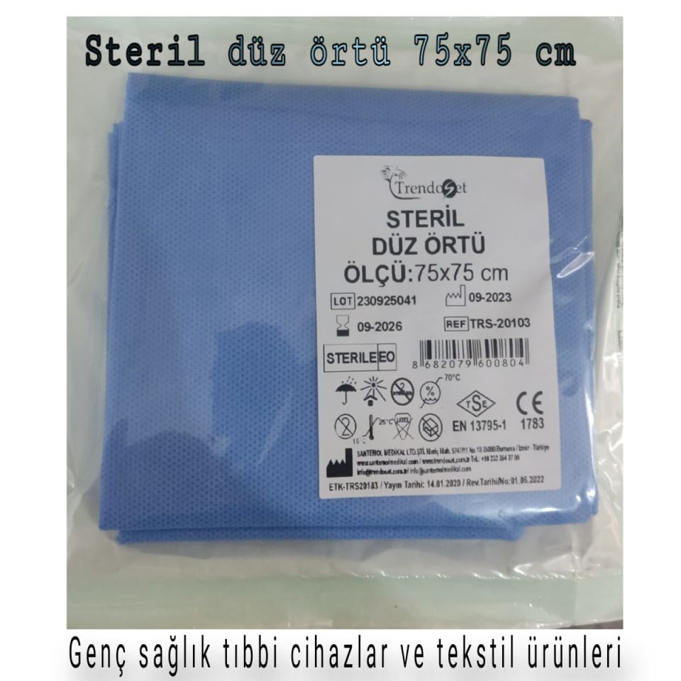 Steril Düz Örtü 75 cm X 75 cm