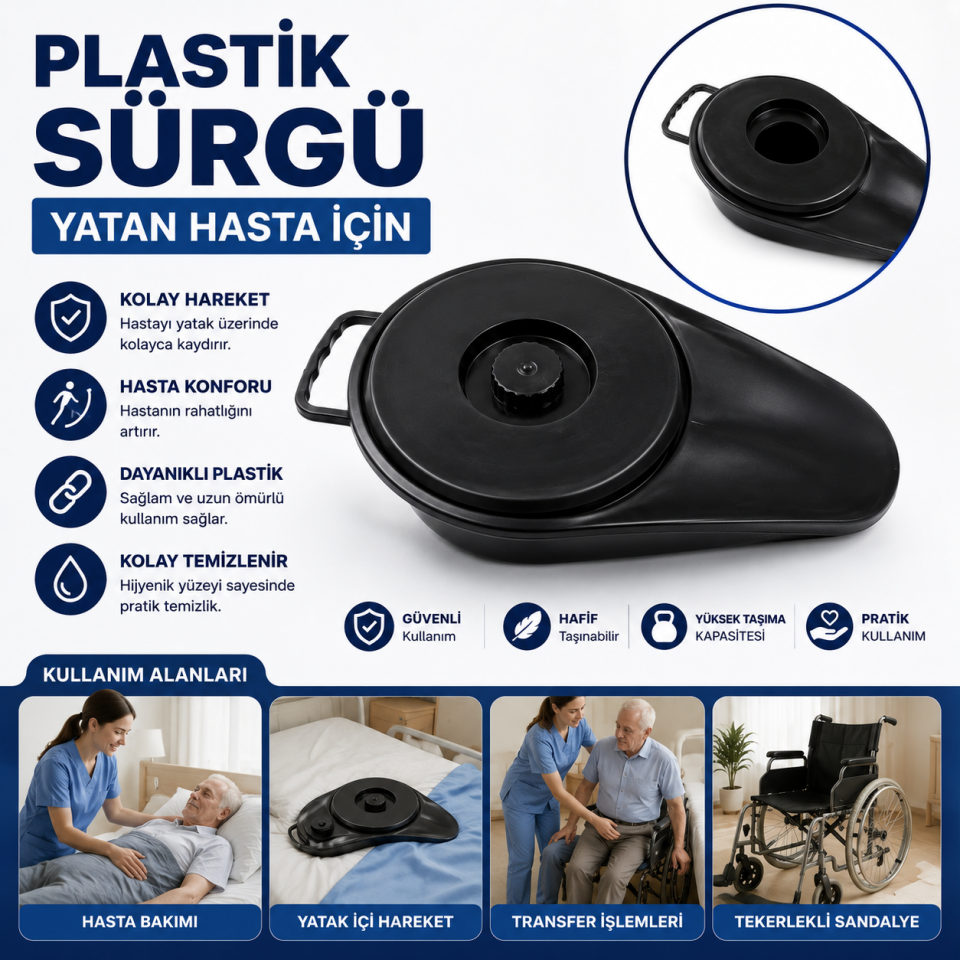 Plastik Lüks Sürgü Hasta Altı | Yatakta Kullanım Sürgüsü