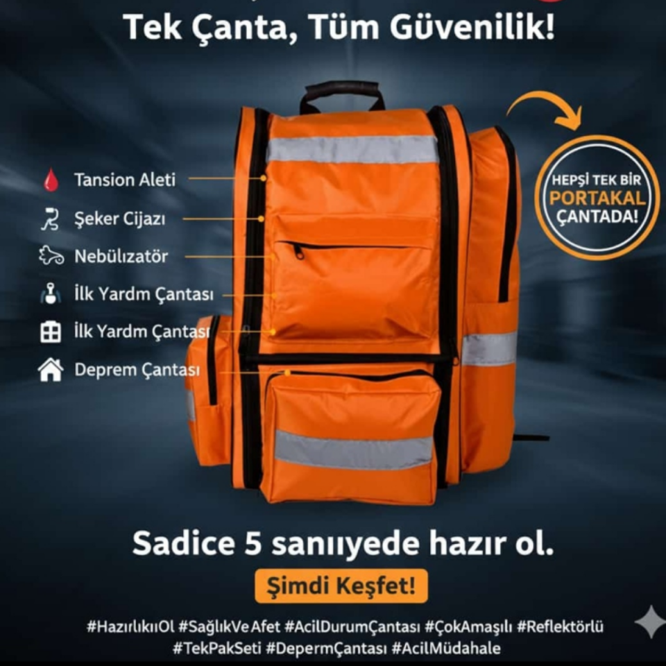 Acil Müdahale Sırt Çantasıİlk.Yardım Çantası Travma