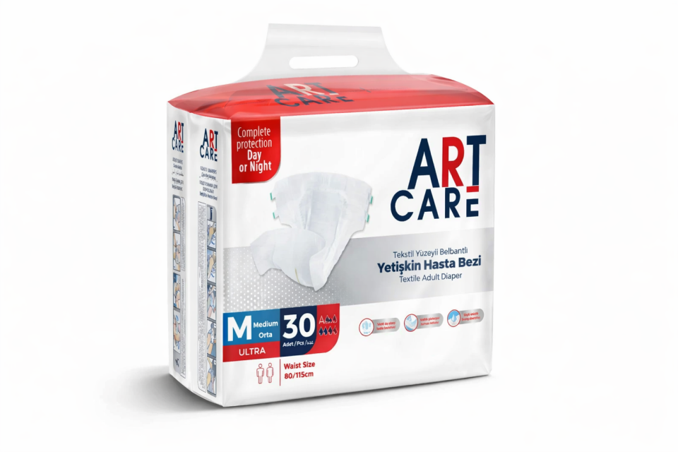 ART CARE (M) Yetişkin Hasta Bezi Belbantlı – Orta Boy Emici Hasta Bezi