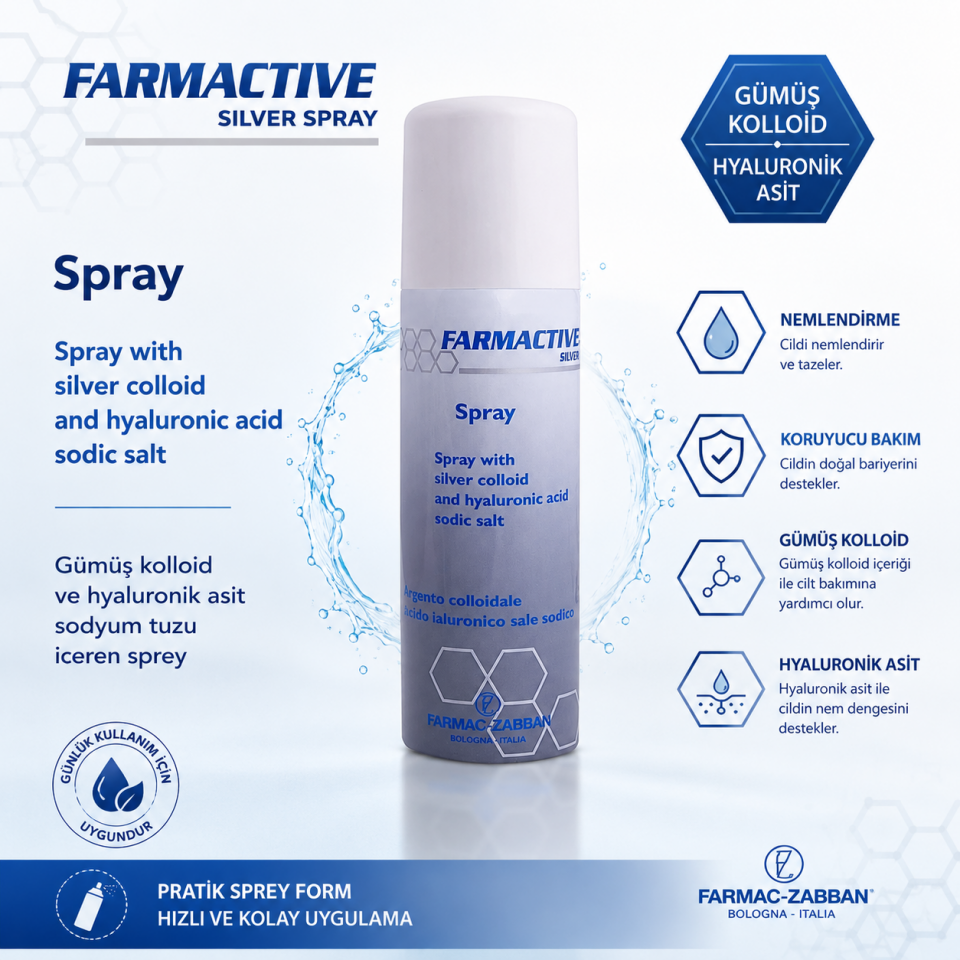Farmactive Silver Sprey Gümüşlü Yara Bakım Spreyi 125 ml