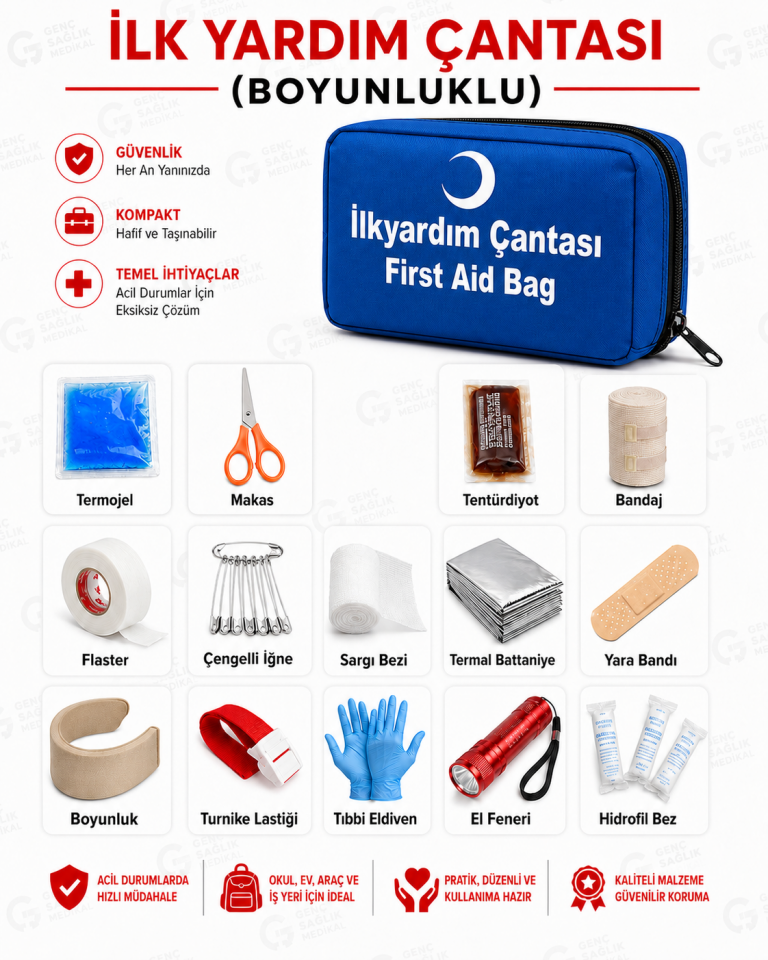 İlk Yardım Çantası Boyunluklu Acil Müdahale Çantası