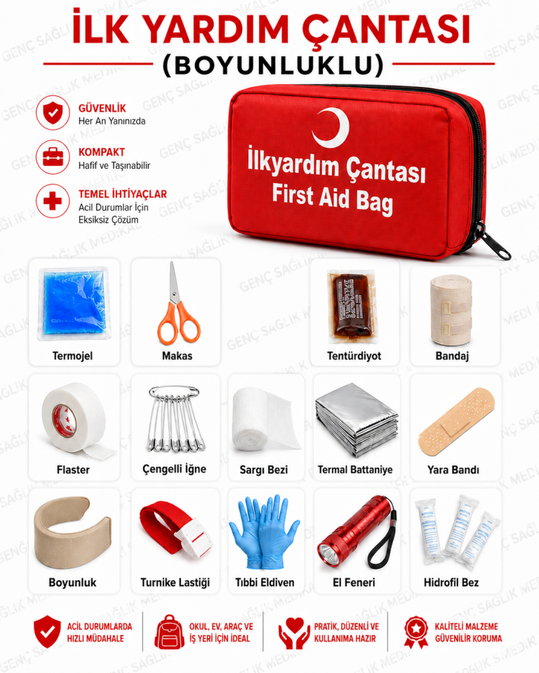 İlk Yardım Çantası Boyunluklu Acil Müdahale Çantası
