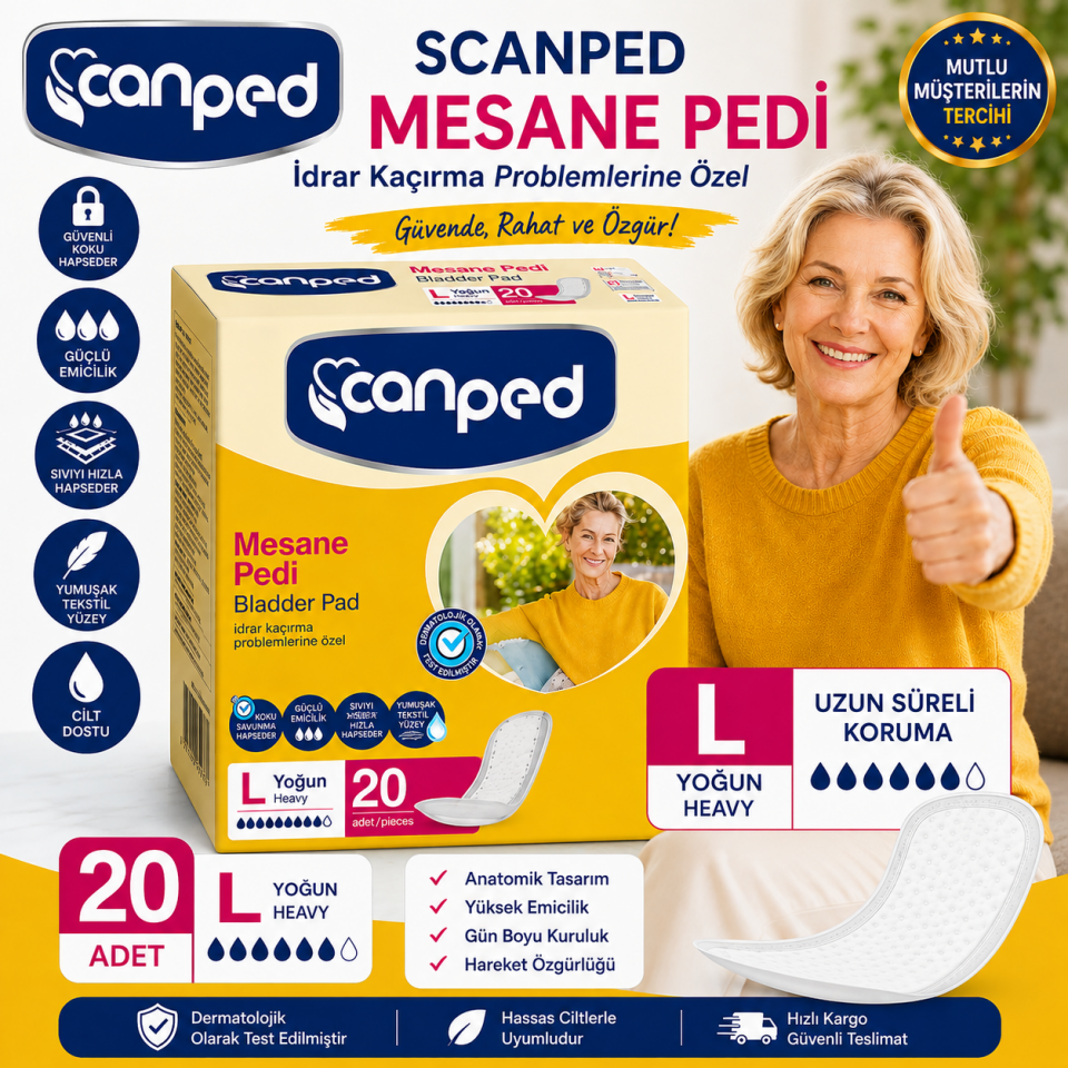 Canped Mesane Pedi Yoğun Emici 20'li Large